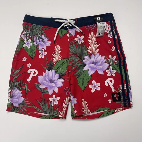 New Hurley Phantom x '47 Brand MLB Philadelphia Phillies Board Shorts 32 Tropic Cover