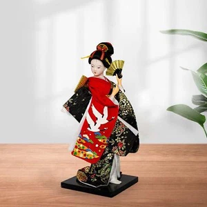Japanische Geisha Kimono Puppe 9 Zoll Tischplatte Ornament Geisha Figur für Schlafzimmer - Bild 1 von 6