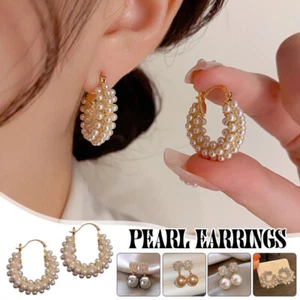 Classic Versatile Pearl Earrings Elegant Simple Fashionable Light Luxury Jewelry - Picture 1 of 19