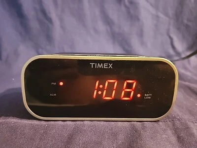 Timex T121 Alarm Clock with 0.7-Inch Display Black 5.75” Long x 2.5” Tall - Image 1 of 4