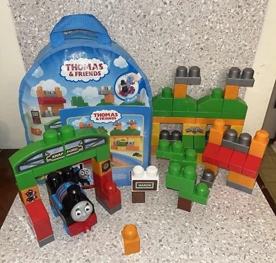 MEGA BLOKS Thomas and Friends Sodor Playset Train Complete w/ Bag & Instructions - Image 1 of 4