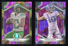 2023 Bowman University's Best Bo Nix + Drake Maye Fuchsia Lava /100 Lot Of 2