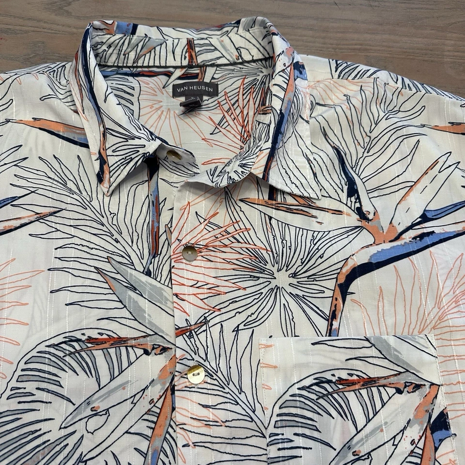 Van Heusen Bird Of Paradise Hawaiian Shirt Mens XXL Button Up Short Sleeve - Image 1 of 4