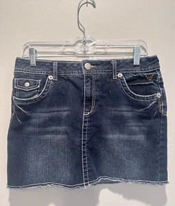 Justice Y2K Denim Mini Skirt with Built in Shorts Girls Size 16.5 Skort - Picture 1 of 6