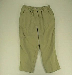 Mountain Lake Chino Pants Women's 16P Pull-On Polyester Beige Elastic Waist - Picture 1 of 11