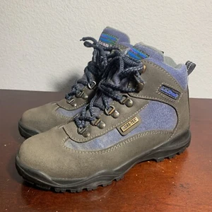 LL Bean Gore-Tex Hiking Boots Women's Sz 7.5 Medium Brown Suede Blue Mesh - Picture 1 of 8