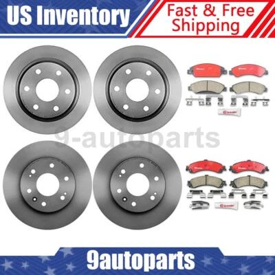 Rotores de freno delanteros traseros Brembo OE pastillas de freno de cerámica para GMC Sierra 1500 2005 Foto 1 de 4