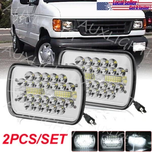 2pcs For Ford E-150 E-250 E-350 H6054 7x6" LED Headlights Sealed Square Headlamp - Picture 1 of 8
