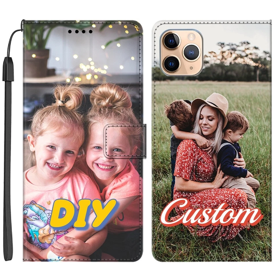 Customise PU Flip Wallet Case Cover Personalise For OnePlus MOTO Google LG SONY - Image 1 of 4