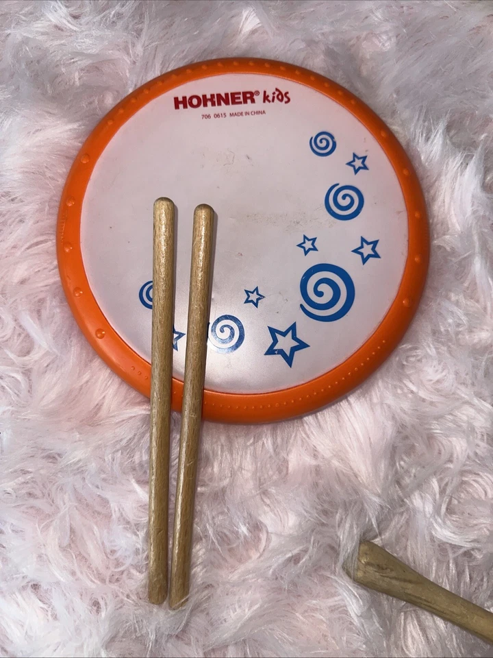 HOHNER Hand Drum With Sticks kids orange white, and blue - Image 1 of 1