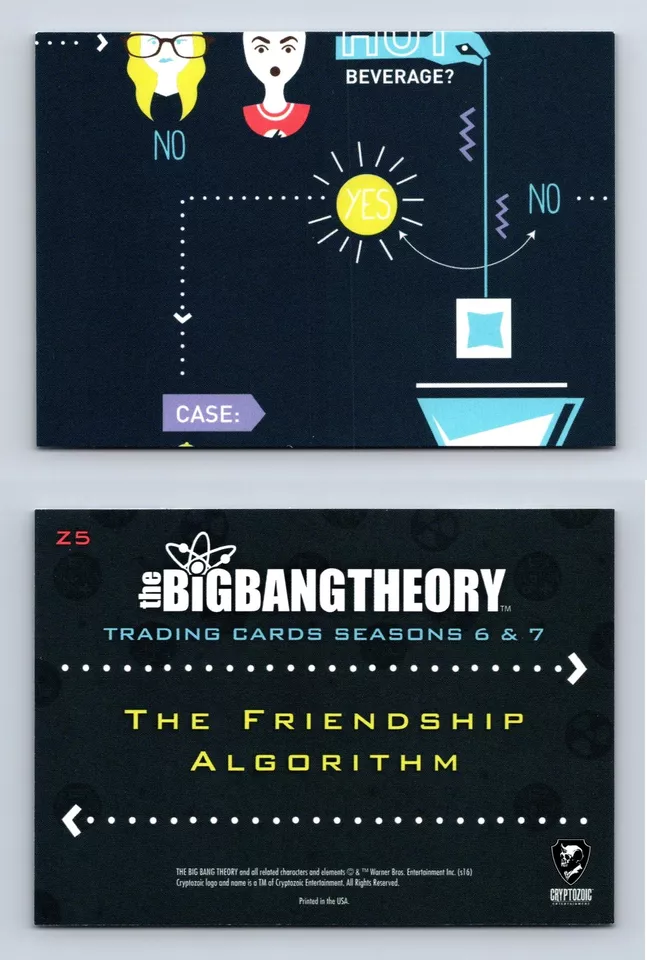 Big Bang Theory #Z5 Season 6/7 Cryptozoic 2016 Friendship Algorithm Puzzle Card - Image 1 of 1