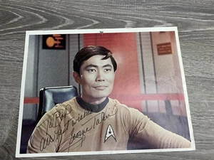 george takei autograph star trek hikaru sulu paper picture - Picture 1 of 2