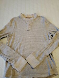 VINTAGE Polo Shirt Henley Grey Ruehl No. 925 Sz. Large Greenwich, NY RARE!!