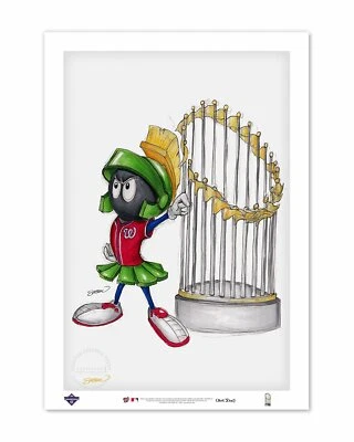 Marvin The Martian World Series 2019 Sketch Art Print by S. Preston - Nationals - Image 1 of 4