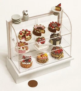 Puppenhaus Gefüllt Weiß Kuchen Display Ladentheke Tumdee 1:12 Maßstab Einheit - Bild 1 von 9