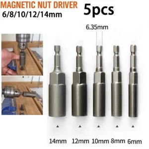 High Quality 14 Hex Drive Magnetic Socket Adapter for Impact Drill 5pcs - Picture 1 of 10