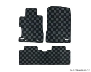 P2M F&R Checkered Flag Race Carpet Floor Mats for Honda Civic Coupe FG1 06-11 - Picture 1 of 3