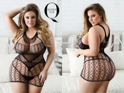 Mini Vestido Killer Legs Talla Grande Lencería Red Bodystocking JT149Q Reina Foto 1 de 4