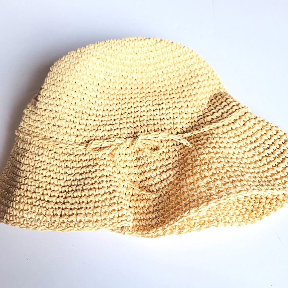 Gymboree Niñas Talla L 8 en adelante Ráfaga de Primavera Crochet Paja Sombrero para el Sol Bronceado Nuevo con Etiquetas Grande Foto 1 de 2