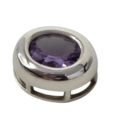 Серебро овальный аметист ободок комплект подвеска горка Таиланд 5/8 «x 1/2» - Изображение 1 из 4