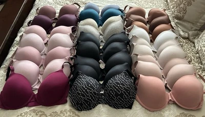 Victoria's Secret Pink Wear Everywhere Camiseta Sujetador Ligeramente Forrado 34DD Lote De 25 Foto 1 de 4