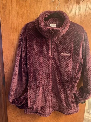 Columbia Feminino Floresta de Faia Meio Zíper Lã Borgonha XXL Novo com Etiquetas - Imagem 1 de 4