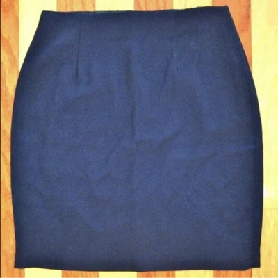 DE COLECCIÓN 1990 ABS CALIFORNIA TRAJE AJUSTADO FALDA AZUL MARINO LANA CREPÉ FORRADO 12 Foto 1 de 2