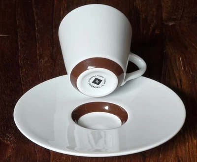 Nespresso Andree Putman  Espressotasse und Untertasse brauner Ring - Bild 1 von 4