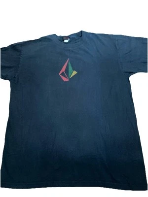 Volcom Stone Red Yellow Green On Black Short Sleeve T-Shirt Adult Size L - Image 1 of 4