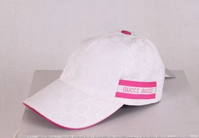 Gucci Men White Baseball Cap New GG canvas baseball hat with Web One size Foto 1 de 4