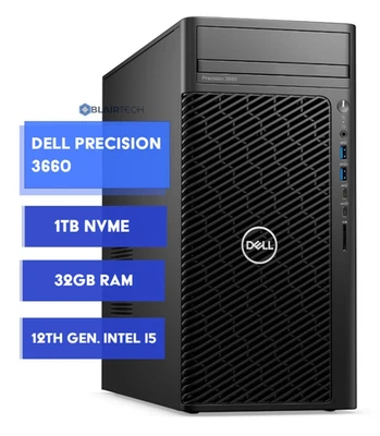 Dell Precision Workstation Tower Intel i5 12th Gen 32GB RAM 1TB NVMe Windows 11 - Image 1 of 4