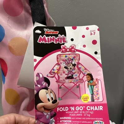 Disney MINNIE MOUSE складной и пойти стул пляж бассейн кемпинг крытый открытый стул новый - Изображение 1 из 4