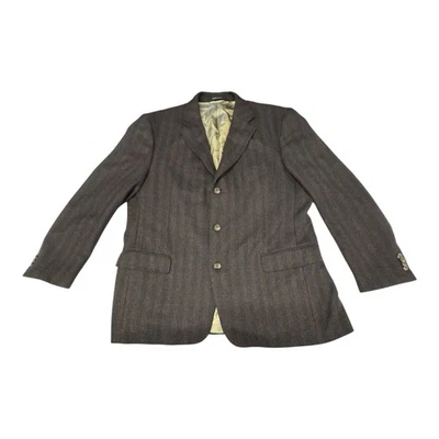 Ibiza мамбо мужчин 44R шерсти кашемира смесь коричневый елочка спортивное пальто классический - Изображение 1 из 4