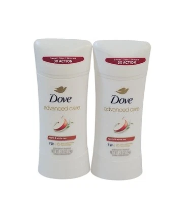 2 PACK Dove Advanced Care Antiperspirant Deodorant Stick Apple & White Tea 2.6oz - Image 1 of 2