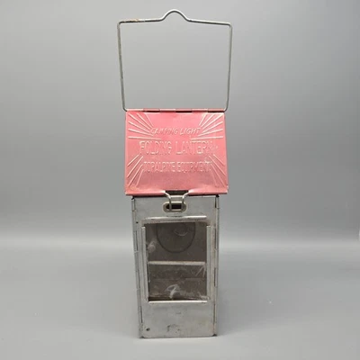 Linterna plegable vintage Top Alpine Equipment aluminio lámpara de campamento ventanas de mica Foto 1 de 4