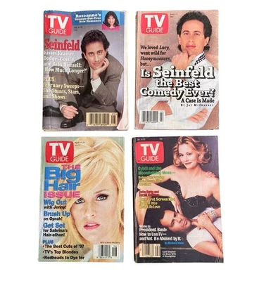 TV Guide Magazines Lot Of 4 Bruce Willis Seinfeld Jenny McCarthy Vintage 89-97 - Image 1 of 3