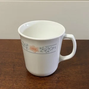 Corning M’Wave OK Mug Apricot Grove Peach & Blue Floral USA Made Coffee Tea Cup - Picture 1 of 6