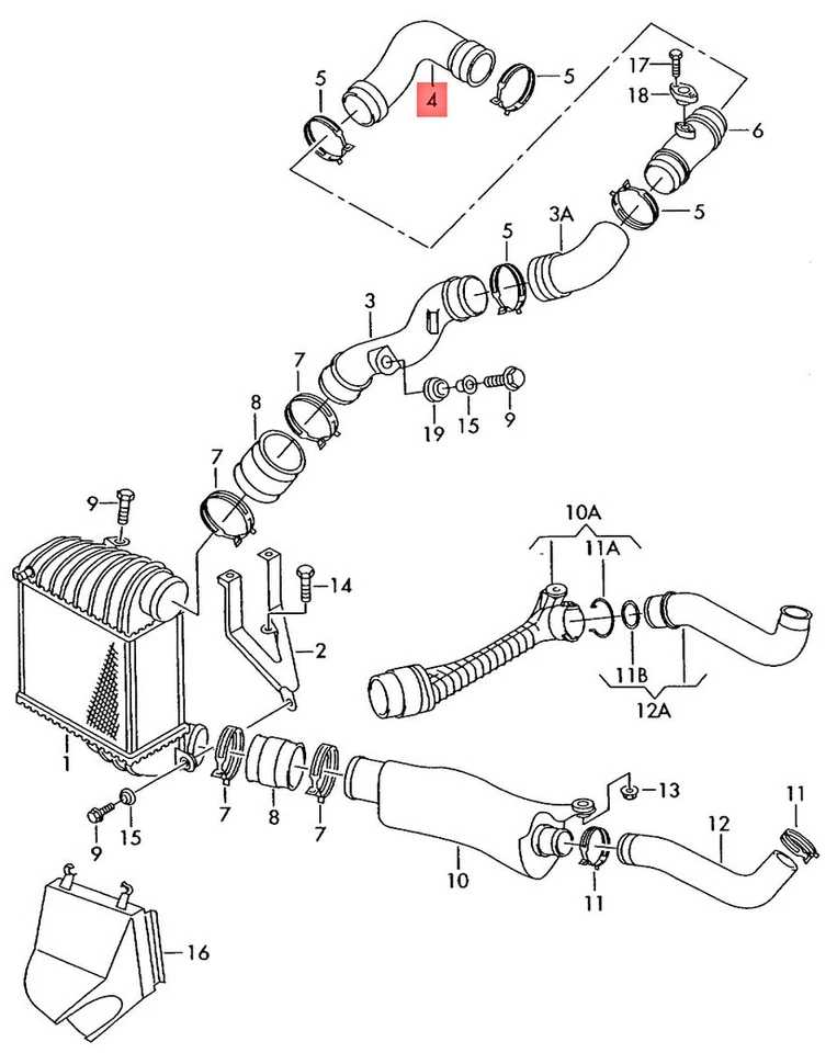 Manguera de presión genuina VW Beetle Convertible 1C1 1Y7 9C1 1C0145838F Foto 1 de 1