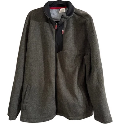 Chaqueta Abrigo IZOD Para Hombre Gris Jaspeado Oscuro Térmico Cremallera Completa Polar Talla XXL Foto 1 de 4
