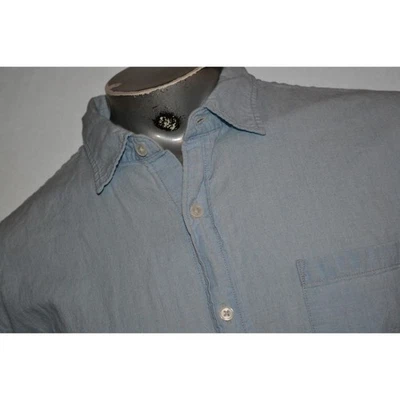 32824 J.Crew Camisa de Vestir Jean Denim Look Azul Algodón Talla XL Calce Ajustado Para Hombres Foto 1 de 4