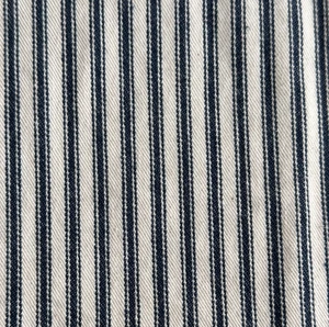Blue White Stripe Ticking Fabric Cotton Woven Farmhouse French Country 53"Lx42"W - Picture 1 of 7