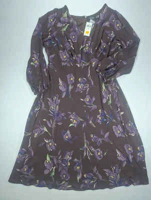 Lauren Ralph Lauren Women's Floral Belted Crinkle Georgette Midi Dress Size 20W - Image 1 of 4