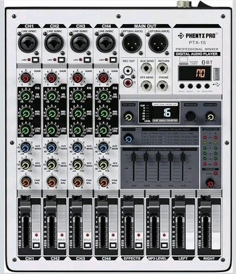 Phenyx Pro PTX-15 4-Channel Mixer – 16 DSP Effects, EQ – Open Box, Unused - Image 1 of 4
