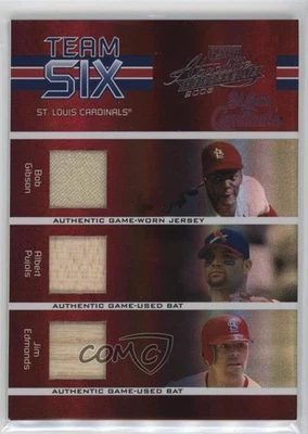Playoff Absolute Memorabilia Team Six Spectrum Materials 2005 JD Drew Bob Gibson Foto 1 de 2