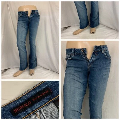 Jeans Buffalo Talla 29 Azul Algodón Poli Bootcut Desteñido YGI O2-19 Foto 1 de 4