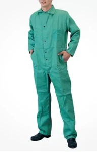 Tillman 6900L FR7A Flame Resistant Cotton Green Safety Coveralls Lightweight LG - Picture 1 of 5