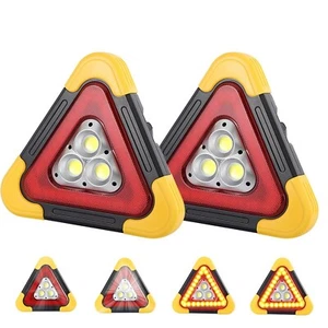 2Pcs Emergency Warning Triangle LED Lights Solar Charging 5 Mode Road Side LE... - Picture 1 of 9
