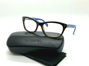 DIESEL DL5073-1 COL.050 HAVANA/BLUE OPTICAL EYEGLASSES 53-17-140MM  /CASE - Picture 1 of 3