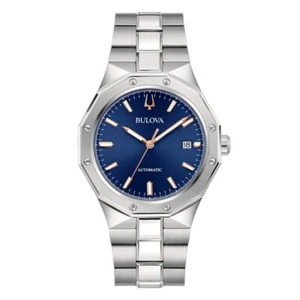 Bulova 96B463 Classic Octagon Automatic Sapphire Blue Dial Stainless - Bild 1 von 3