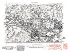 Mirfield, Ravensthorpe, Battye Ford, old map Yorkshire 1938: 247NW repro